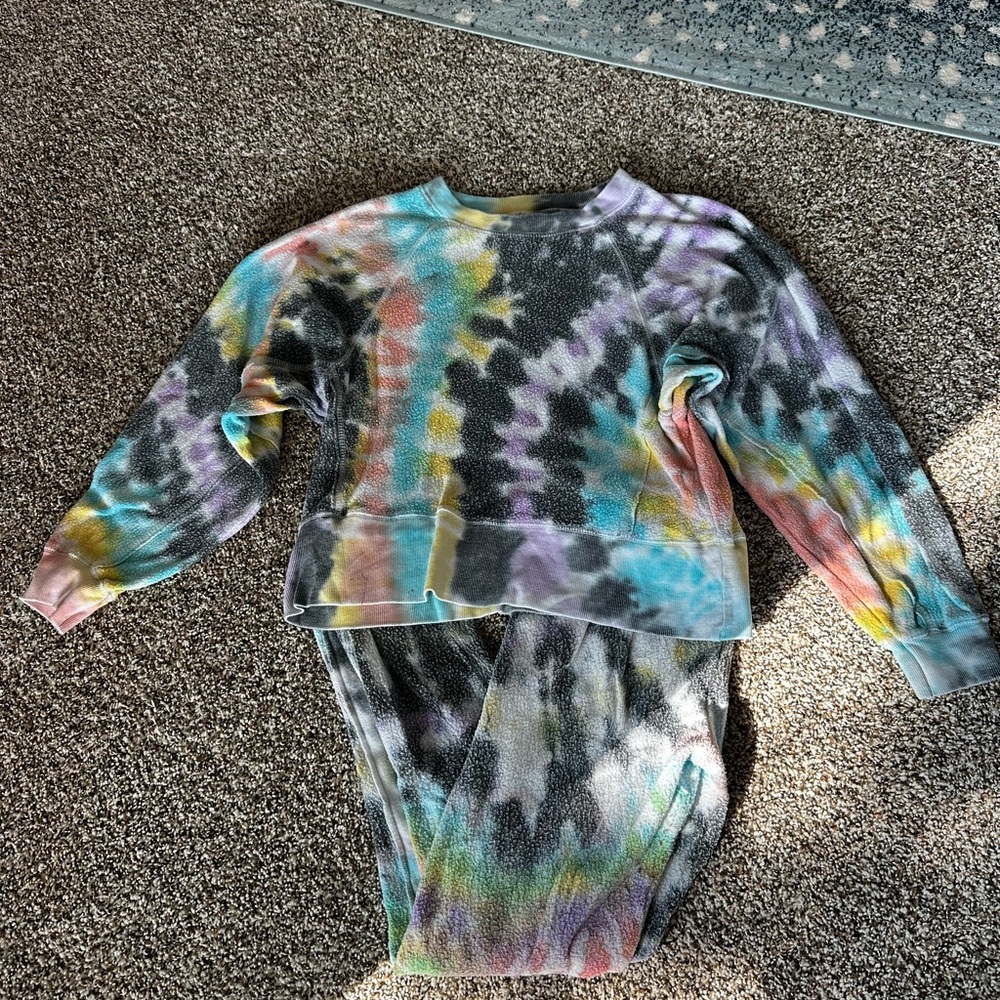Vintage Havana Colorful Tie-Dye Sweater and Pants Set Size S